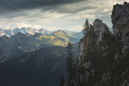 Coucher de soleil sur les montagnes de Haute Savoie
