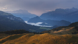 Lever de soleil sur un alpage de Haute Savoie
