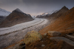 Glacier D'Aletsch en Suisse, en automne
